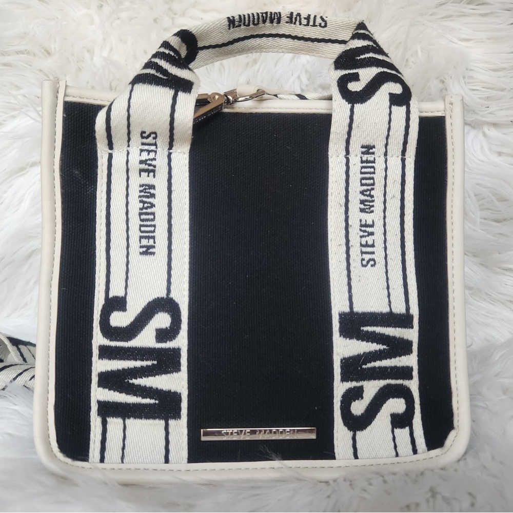 Steve Madden Black and Cream Crossbody Bag